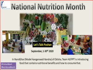 Observing National Nutrition Month from September 1 to 30th 2020 in NandGhar, Odisha